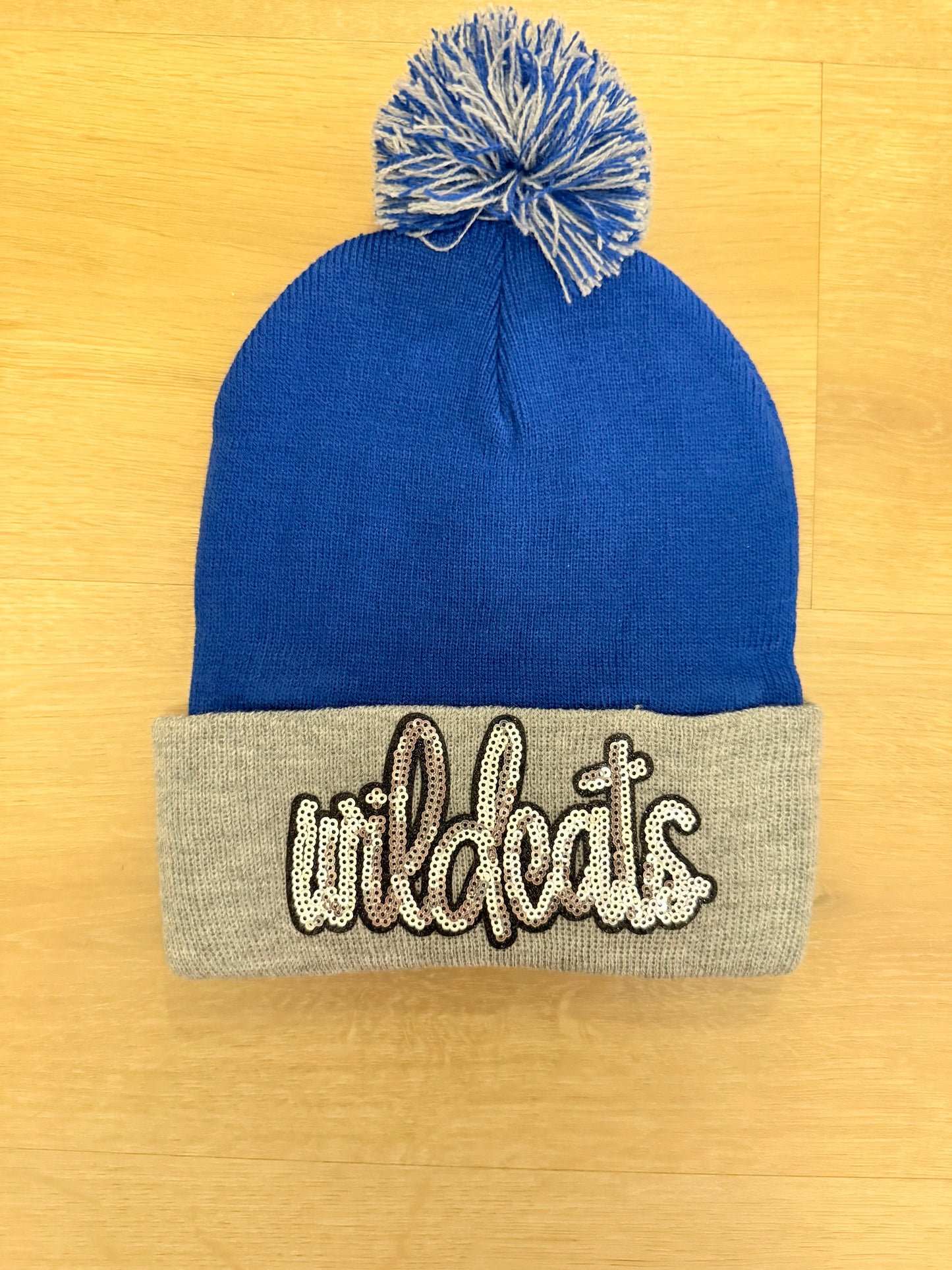 Pom Beanie - Wildcats sequin patch
