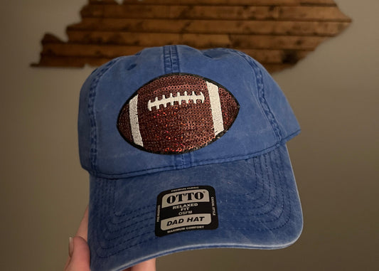 Football Sequin Patch Dad Hat