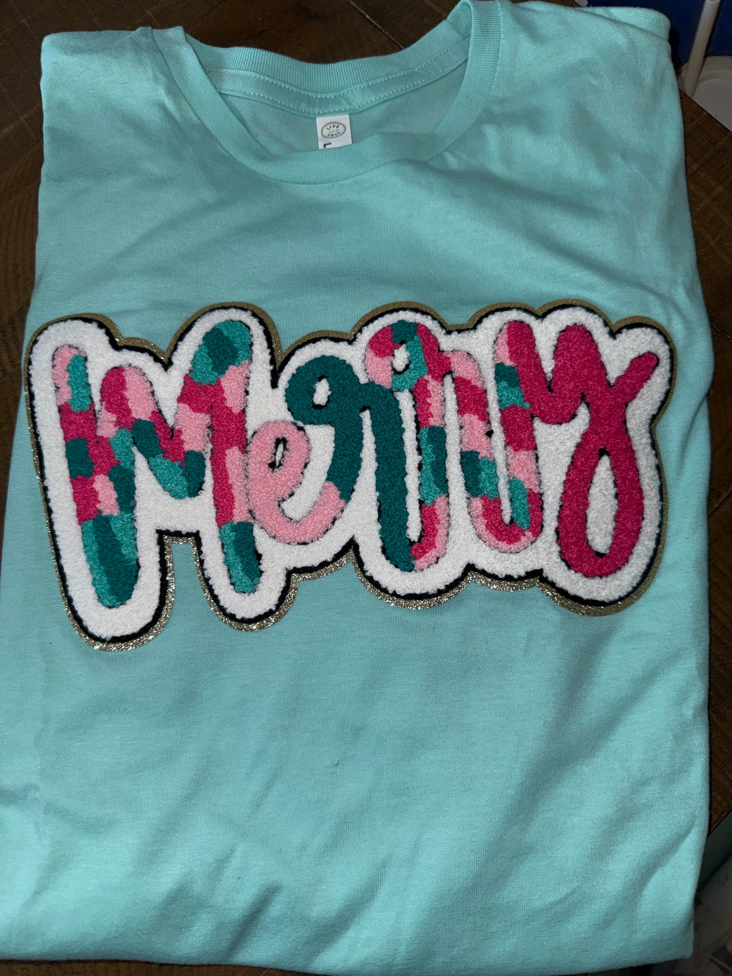 Merry Patch - Teal tee