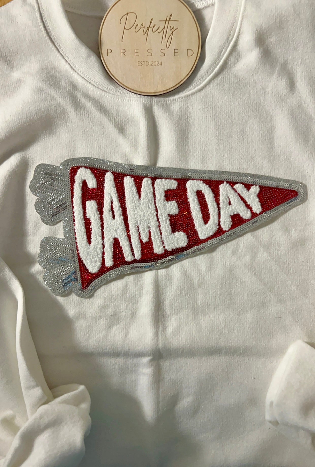 Game Day Red sequin patch
