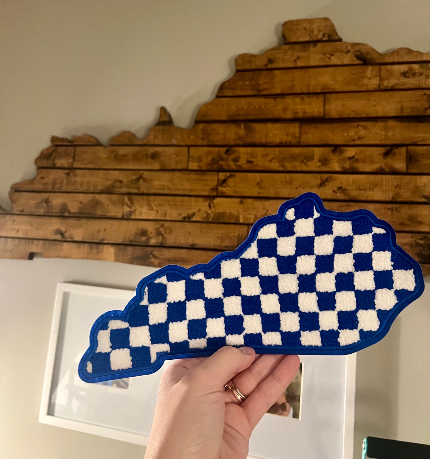 Checkered Kentucky Chenille Patch