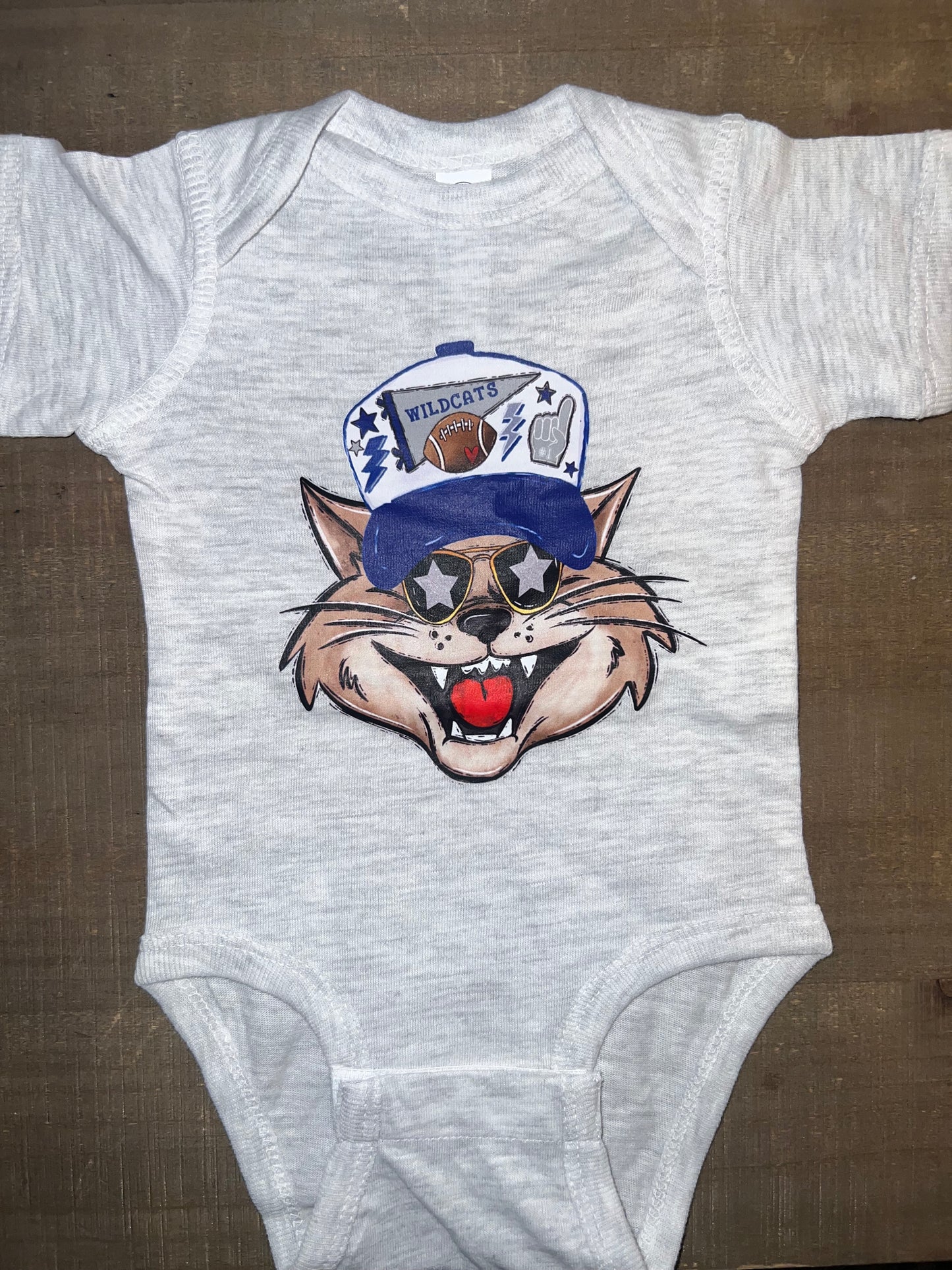 Trucker Hat Wildcat Onesie on Ash