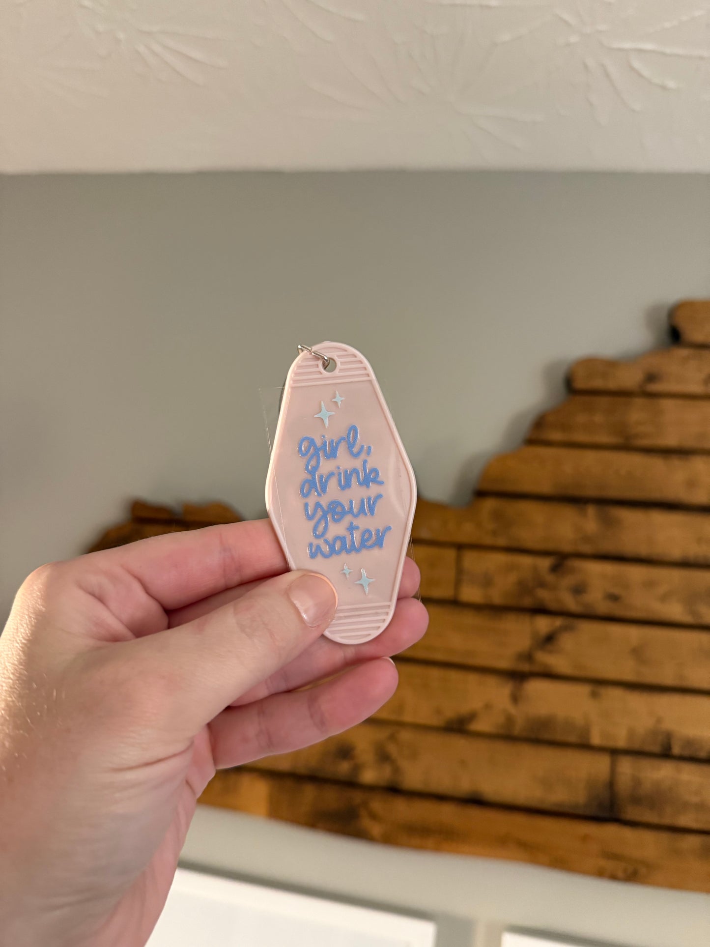 Drink Your Water! Motel Keychain - assorted color