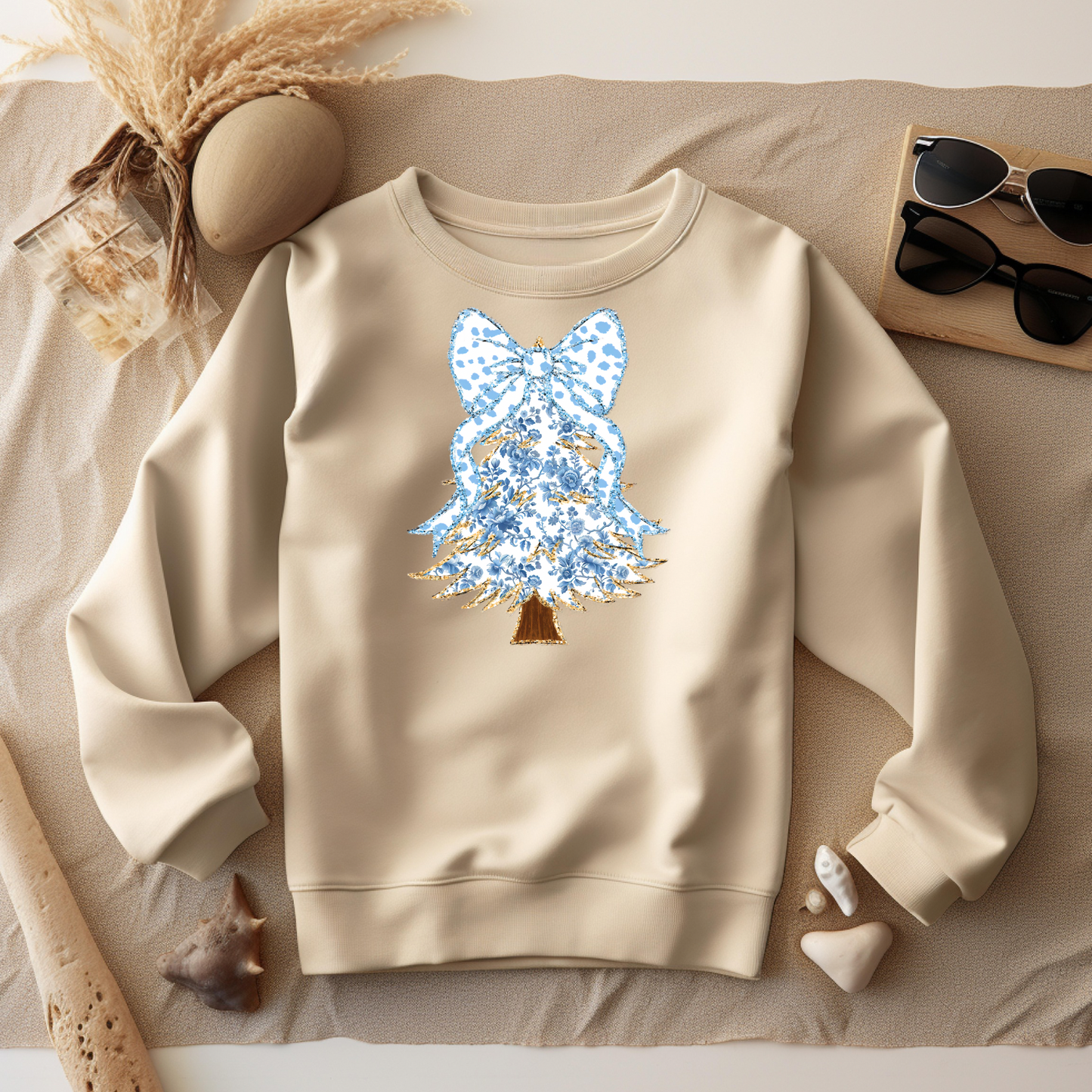 Light Blue Floral Tree