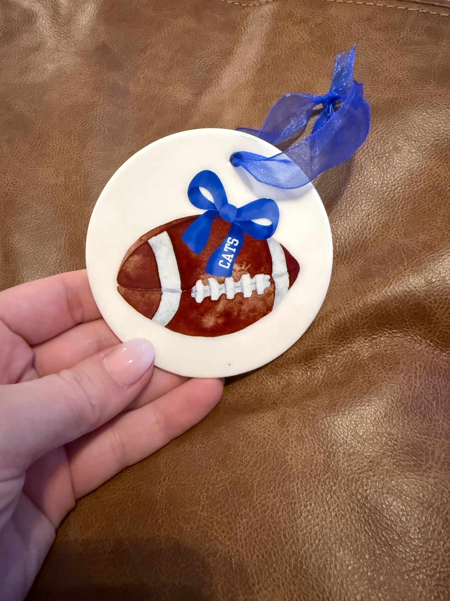 Cats Football Bow Ornament