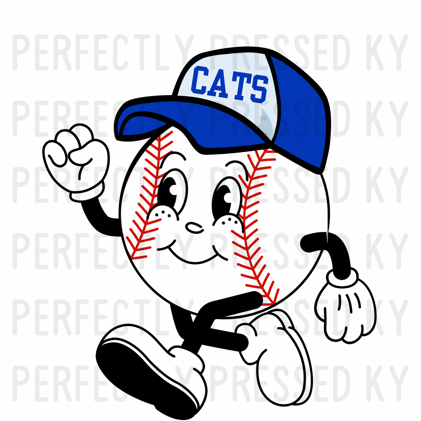 Kentucky Baseball Head with Hat PNG