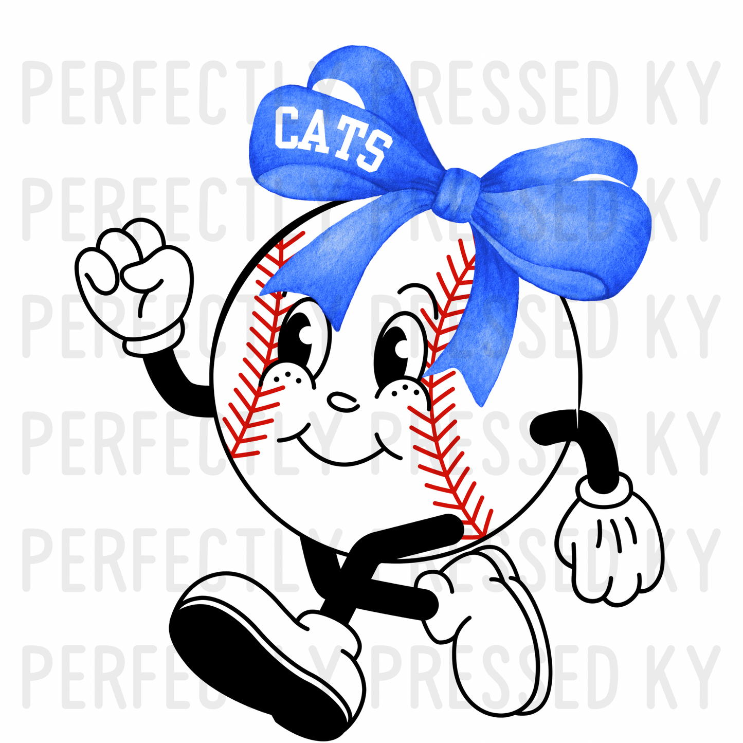 Kentucky Baseball Head with Bow PNG