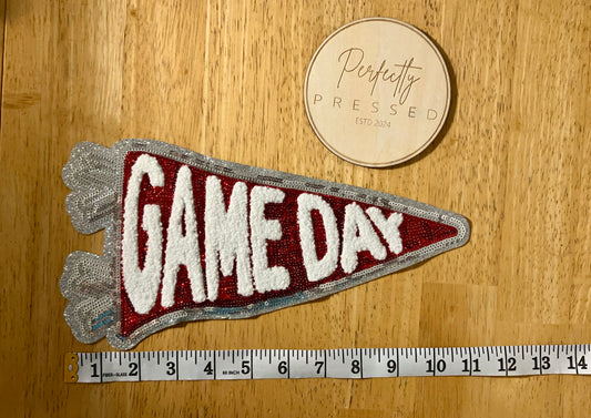 Game Day Red Sequin/Chenille Patch