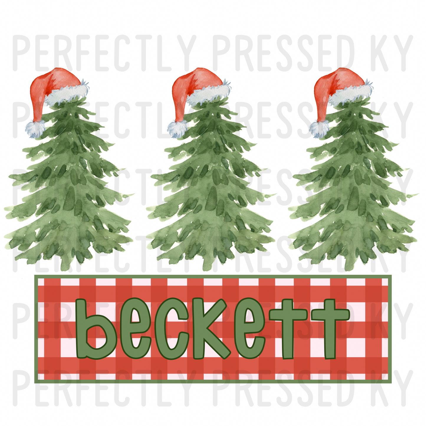 *CUSTOM* Christmas Trees with Santa Hat PNG