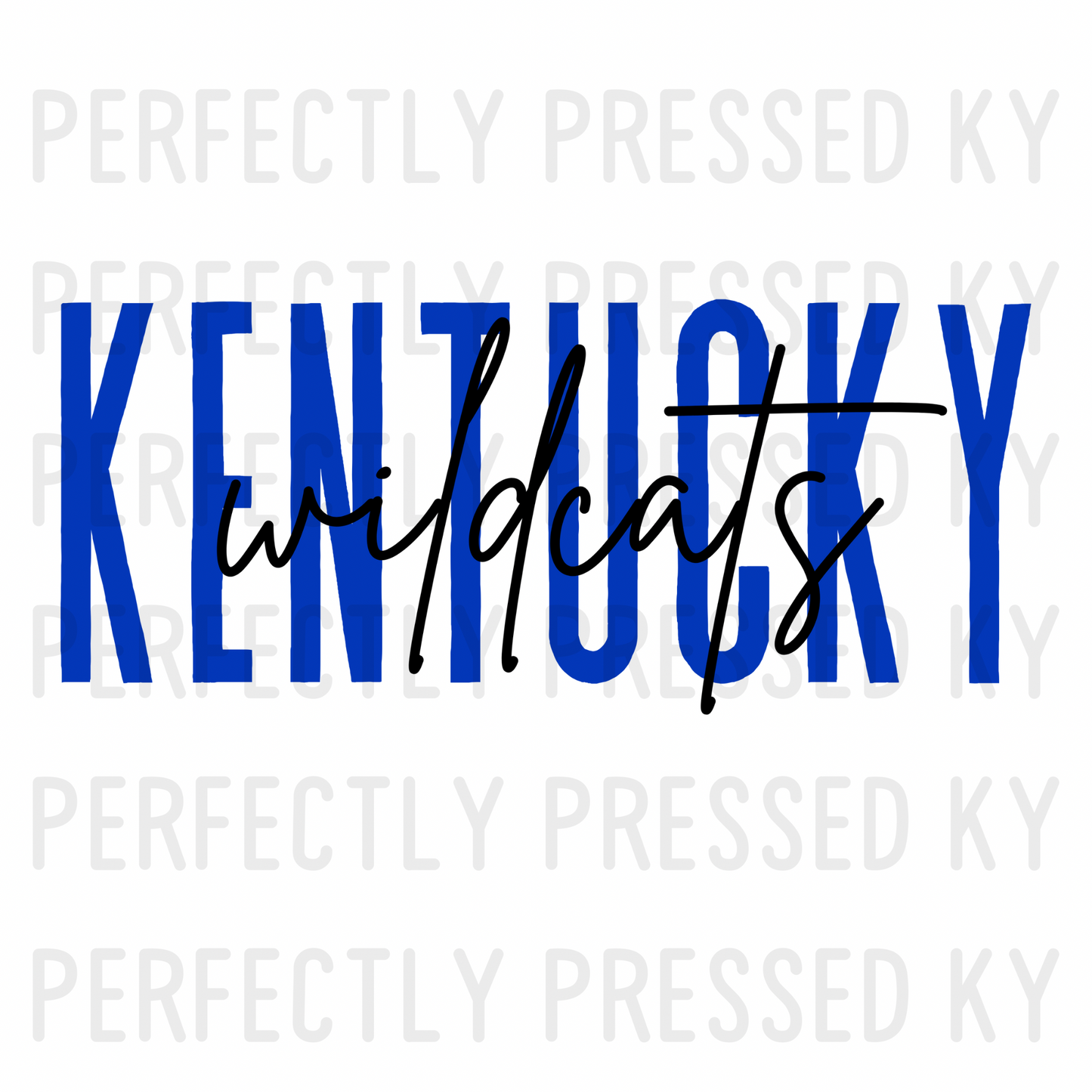 Tall Print Kentucky & Cursive Wildcats PNG