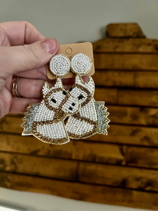 Winning Horse Beaded Earring