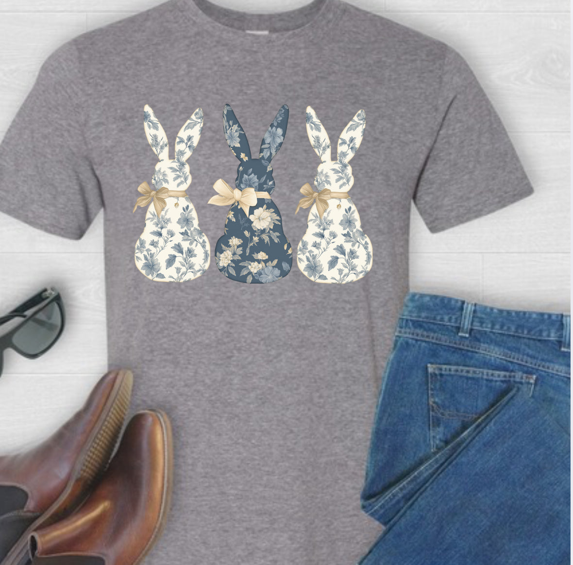 Triple Floral Bunnies