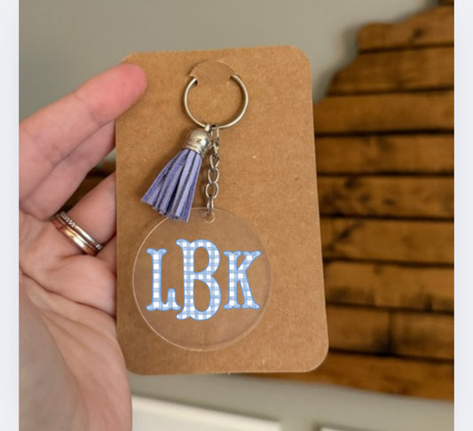 Monogram Tassel Keychain