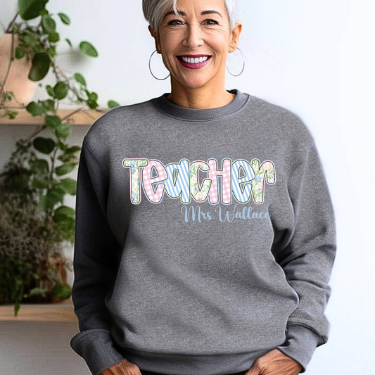 Personalized Floral Teacher