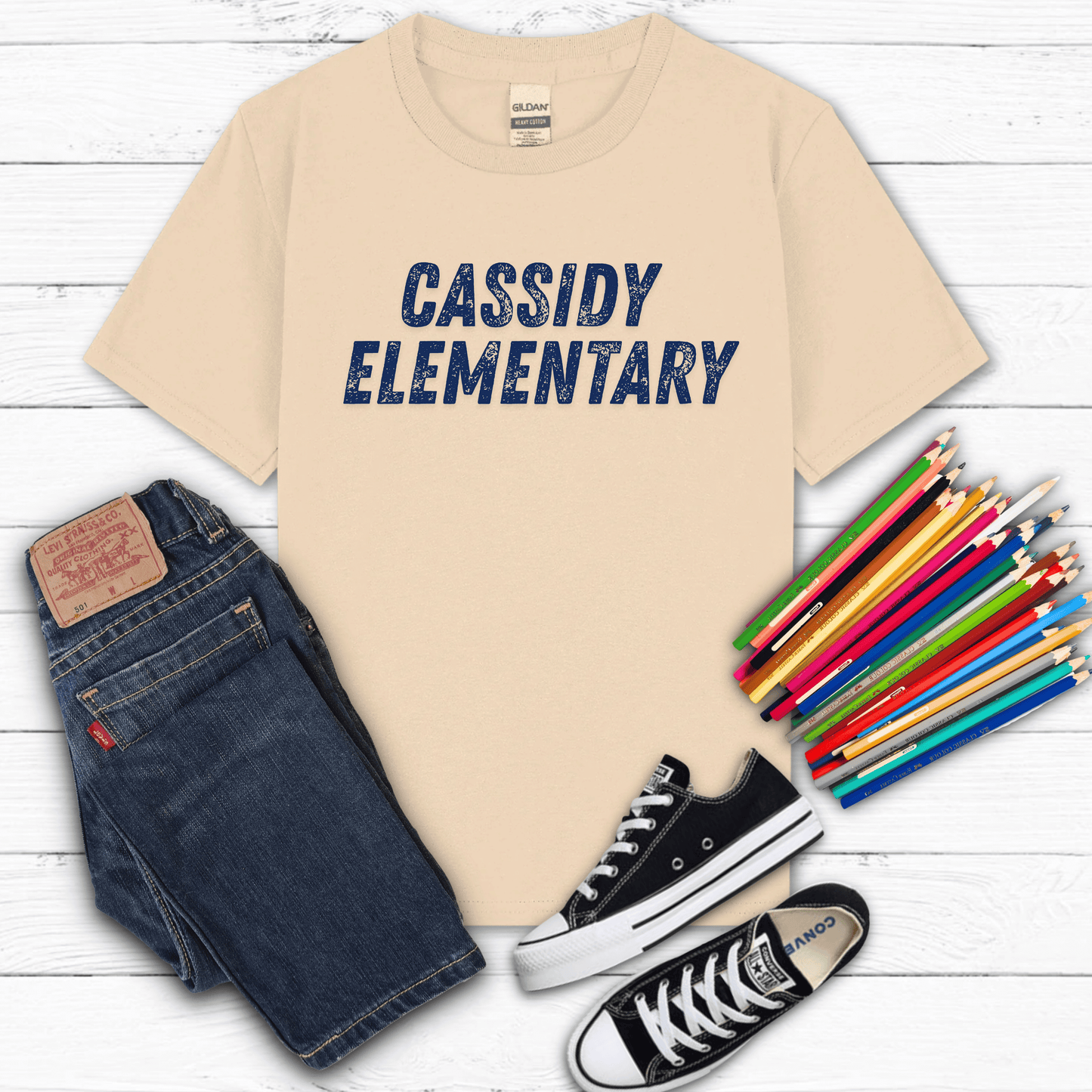 Cassidy Elementary Distressed print