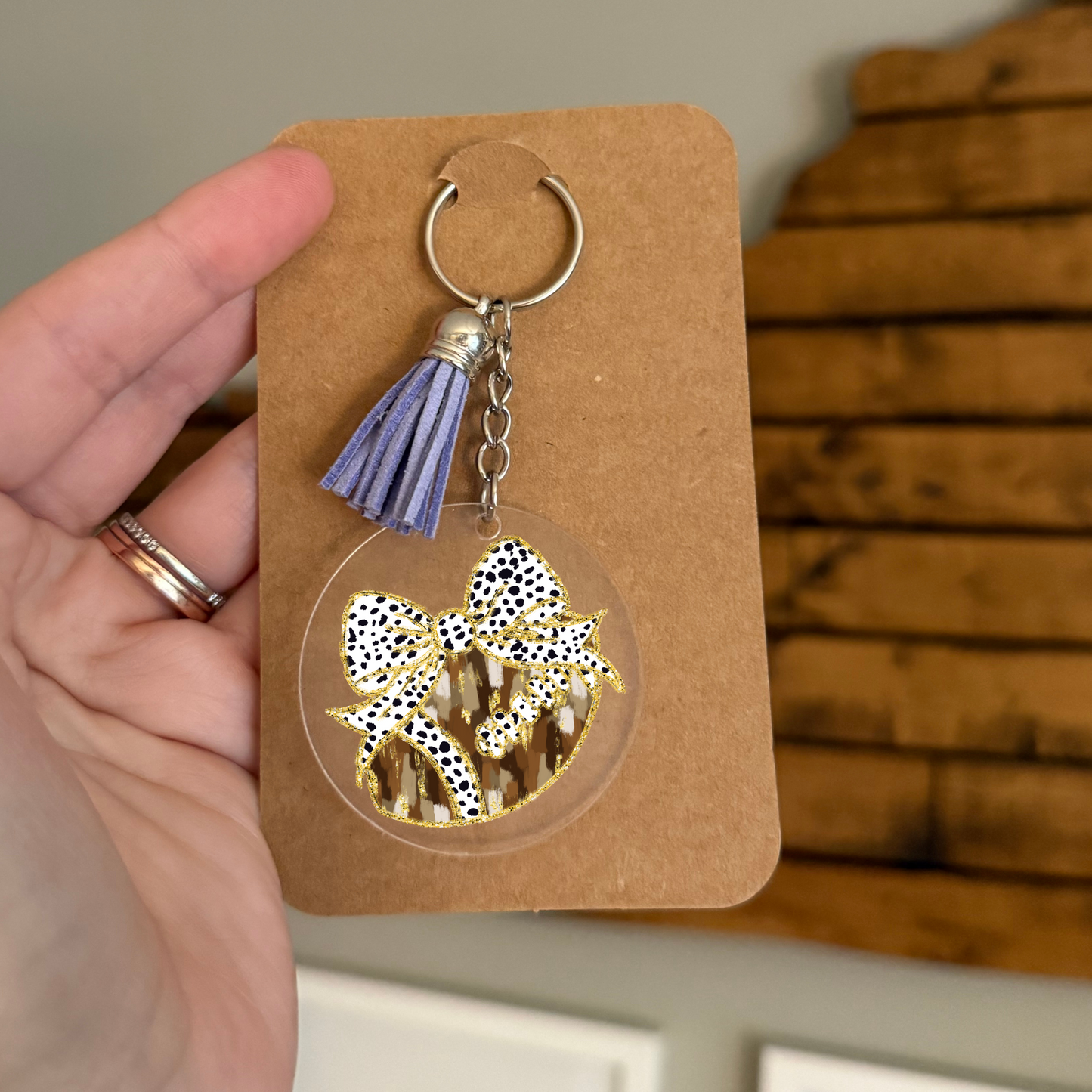 Assorted Sport Bow Tassel Keychain