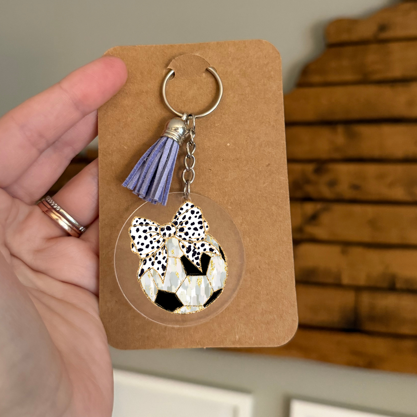 Assorted Sport Bow Tassel Keychain
