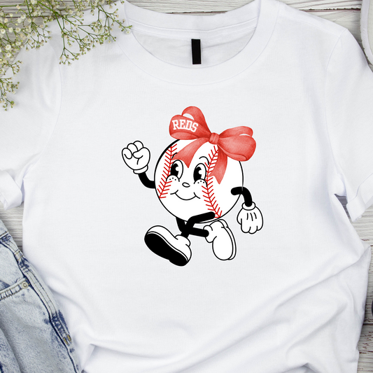 Reds Baseball Bow