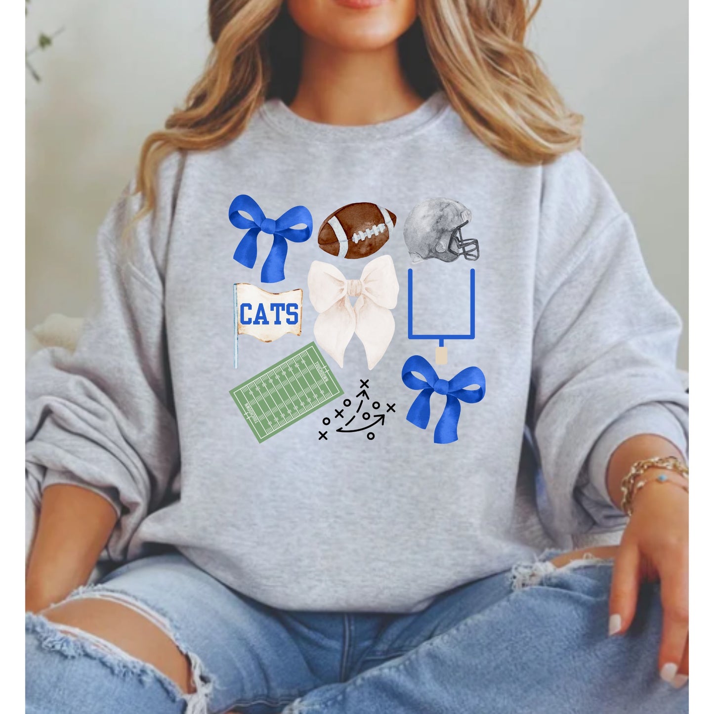 Cats Football Bows