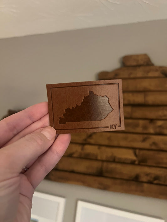 Kentucky Outline Leather Patch
