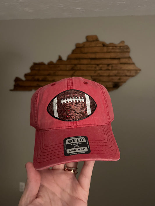 Football Sequin Patch Dad Hat
