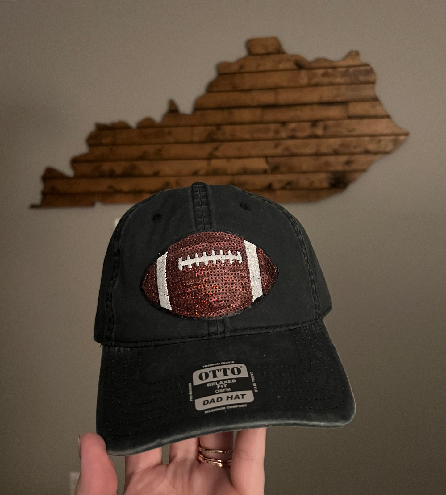 Football Sequin Patch Hat