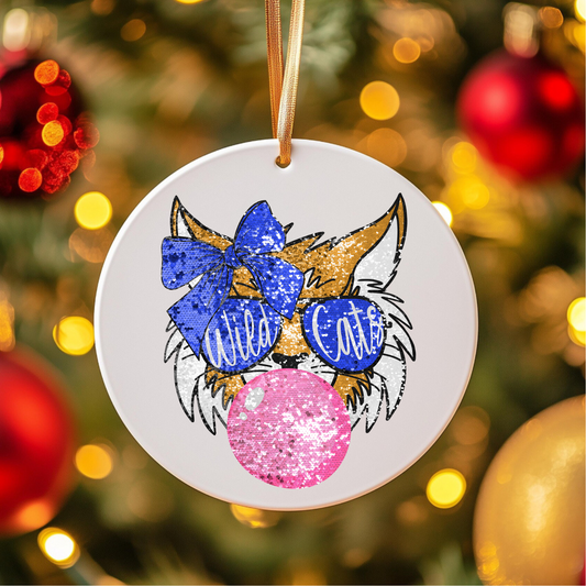 Bubble Gum Wildcat Ornament