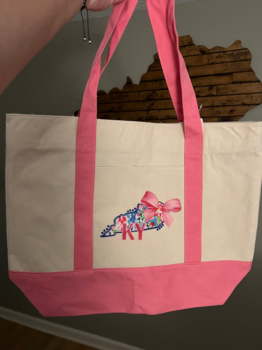 Pink Kentucky Tote Bag