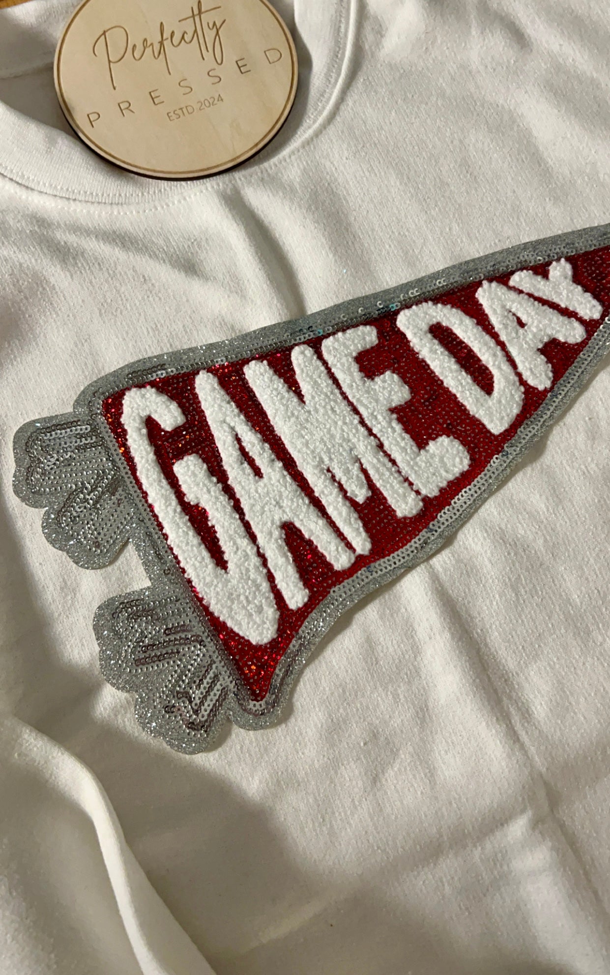 Game Day Red sequin patch