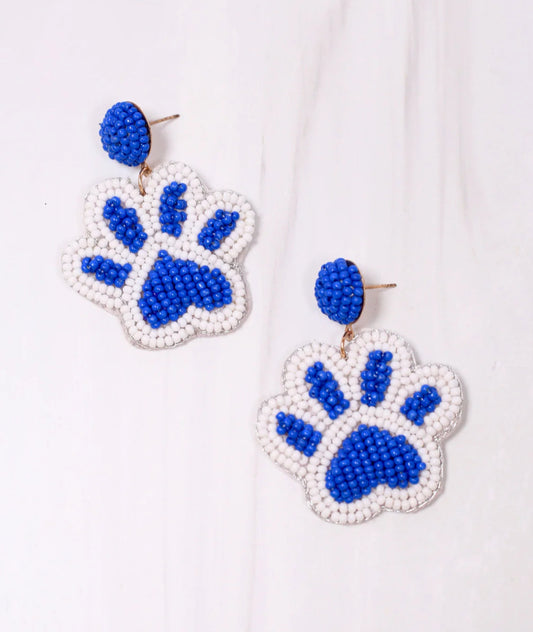 Paw Print Beaded Earring