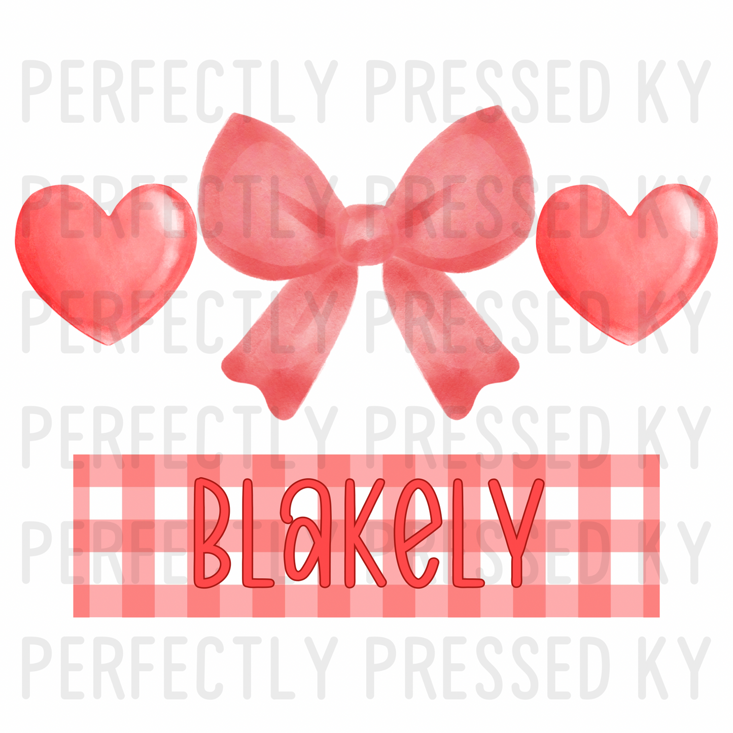 *CUSTOM* Big Bow, Two Small Hearts PNG