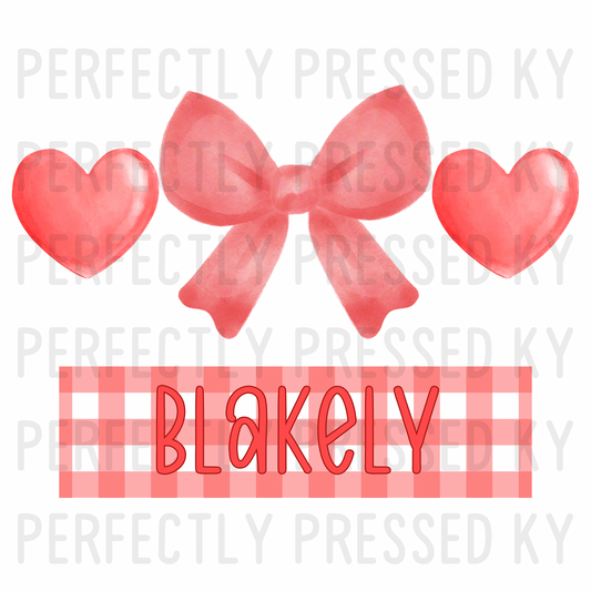 *CUSTOM* Big Bow, Two Small Hearts PNG