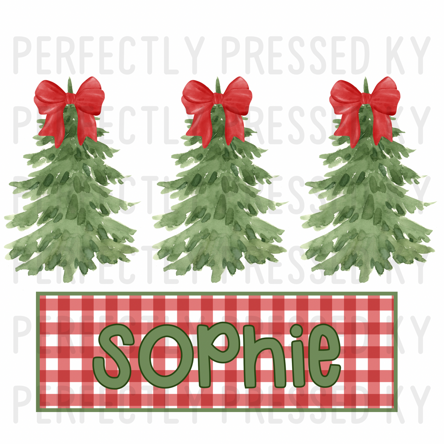 *CUSTOM* Christmas Trees with Bows PNG