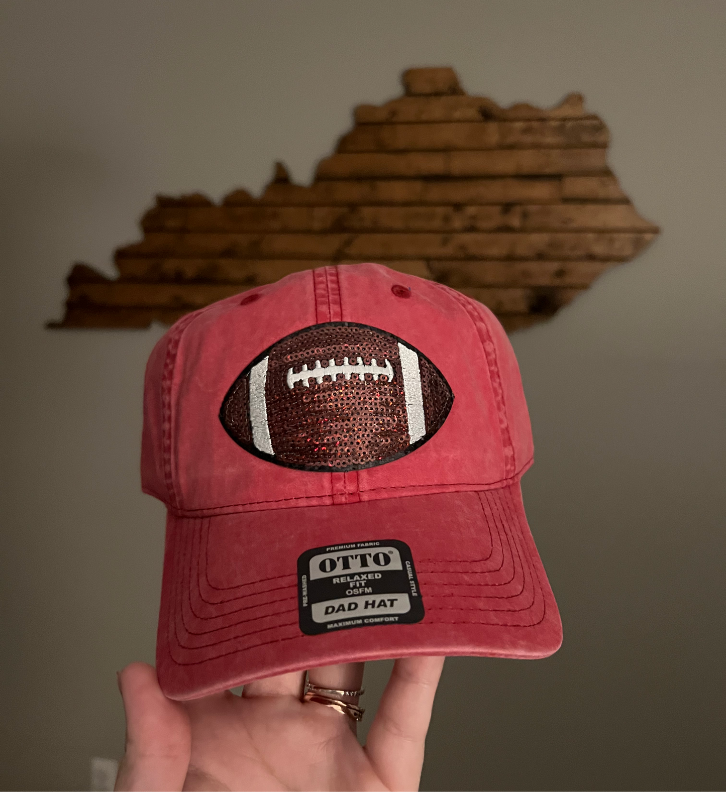 Football Sequin Patch Hat