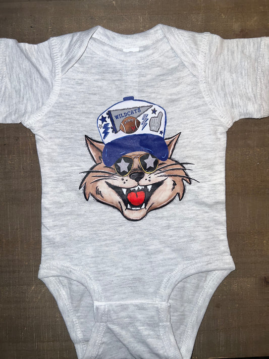 Trucker Hat Wildcat Onesie on Ash