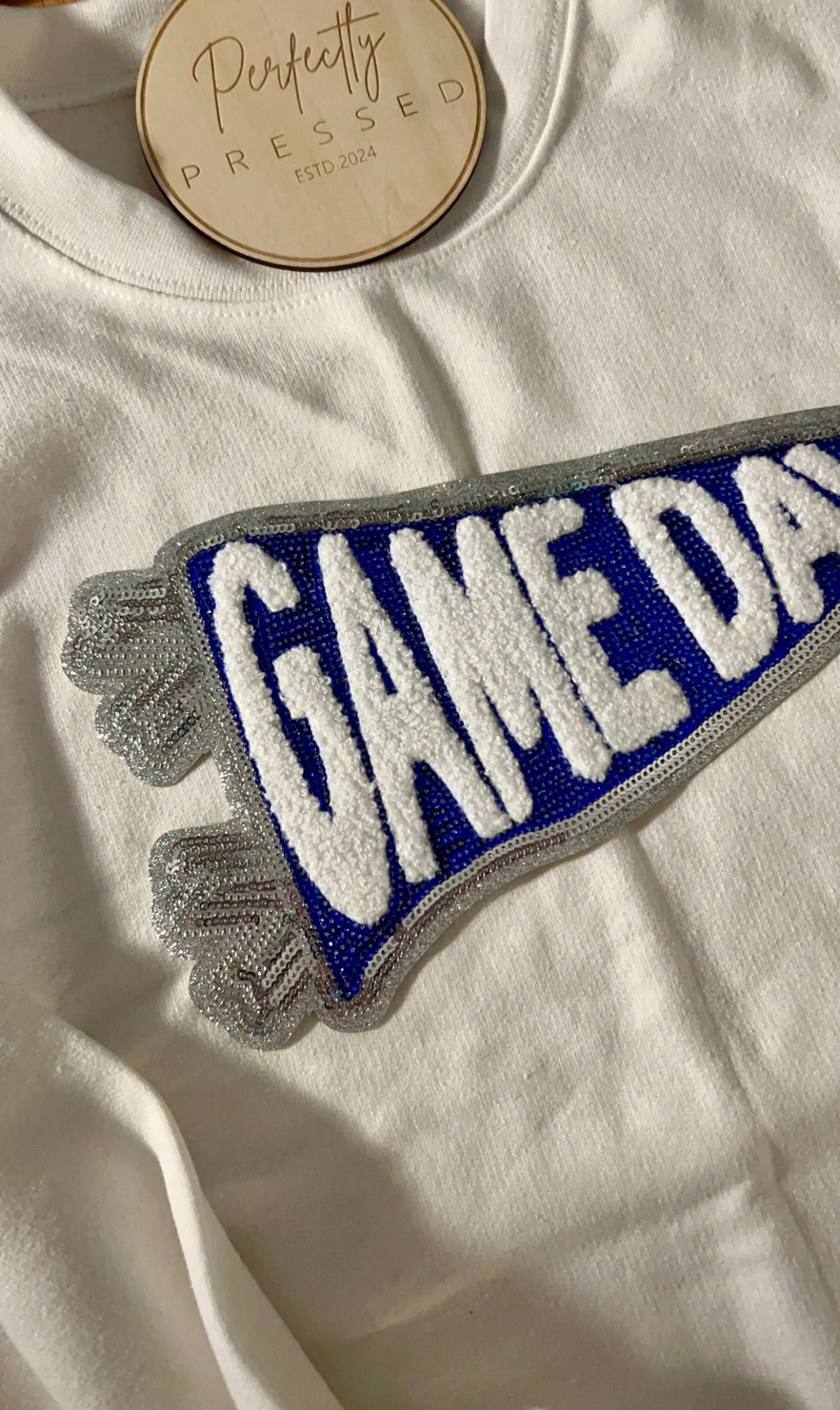 Game Day Blue sequin patch