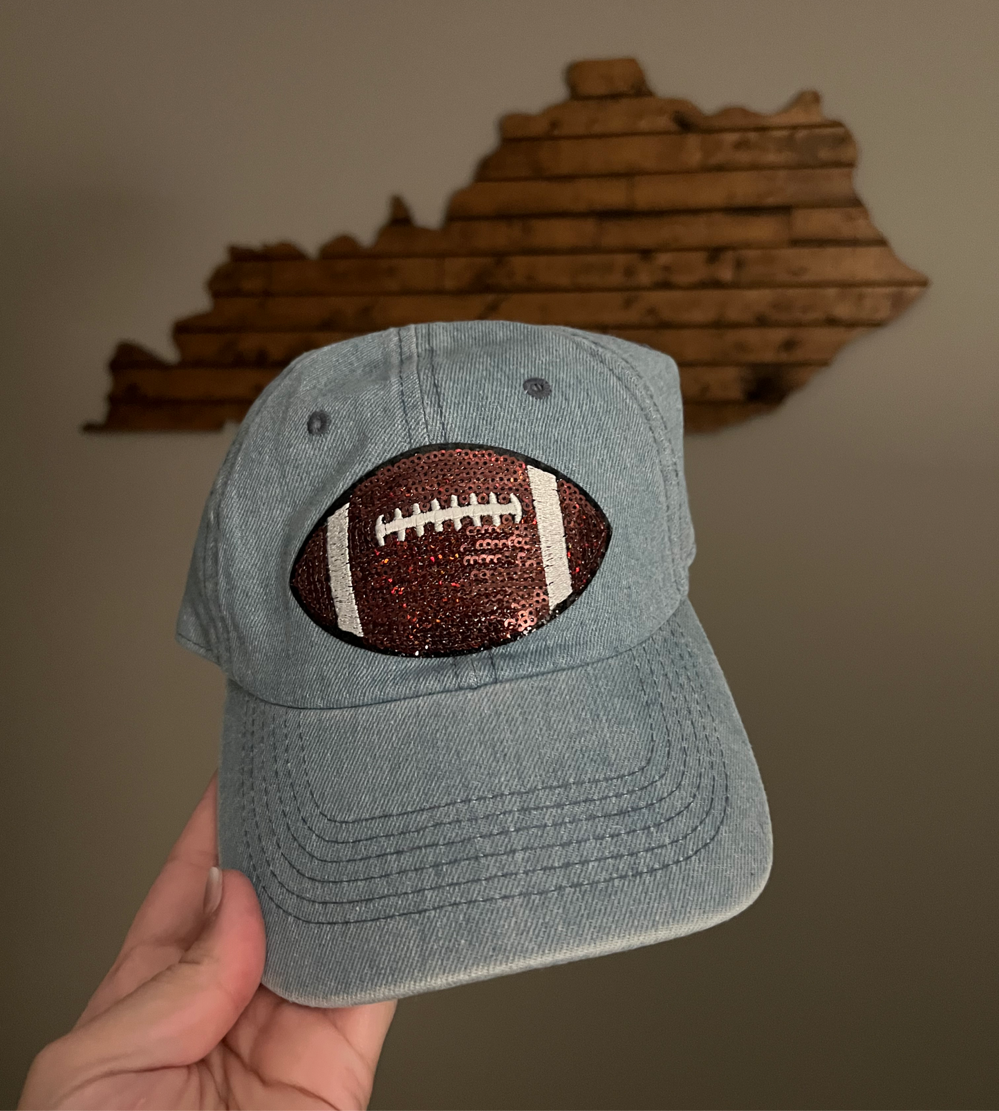 Football Sequin Patch Hat