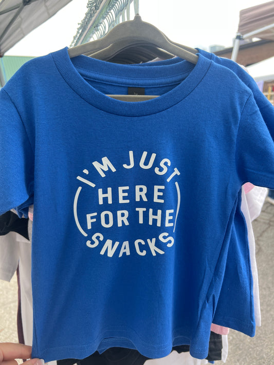 Here for the Snacks tee on Royal