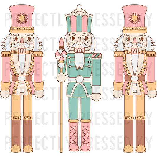 Preppy Pretty in Pink Nutcracker Trio PNG