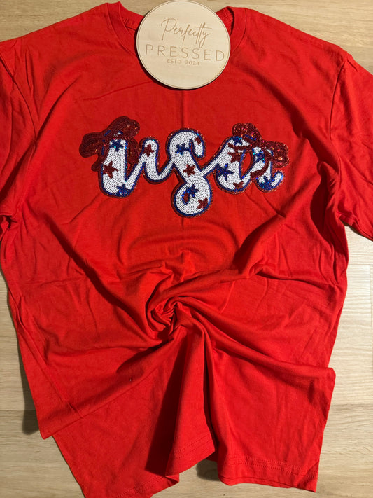 USA Sequin tee