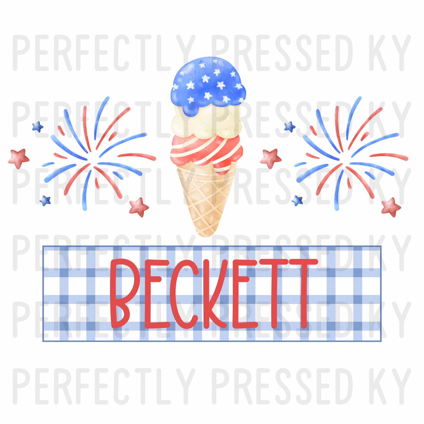 *CUSTOM* 4th of July Ice Cream and Fireworks Trio PNG