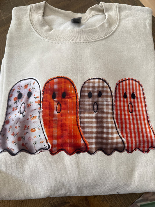 Patchwork Ghosts - Ivory Sweatshirt