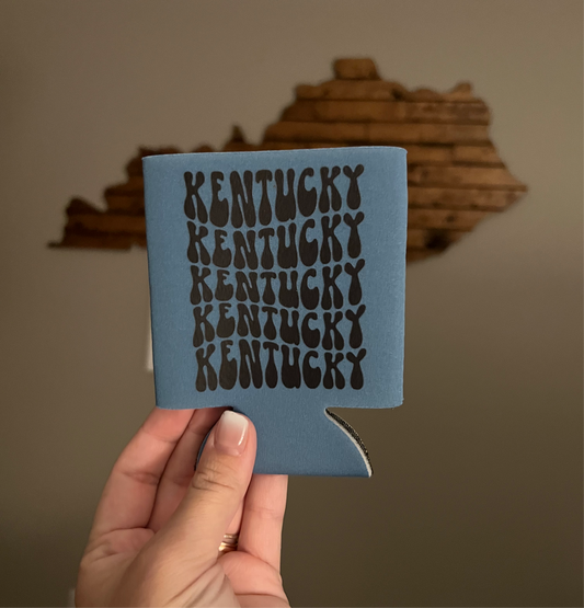 Kentucky Black Wavy Koozie