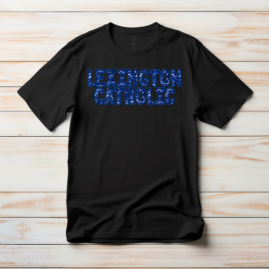 Faux Sequin - Lexington Catholic (blue)