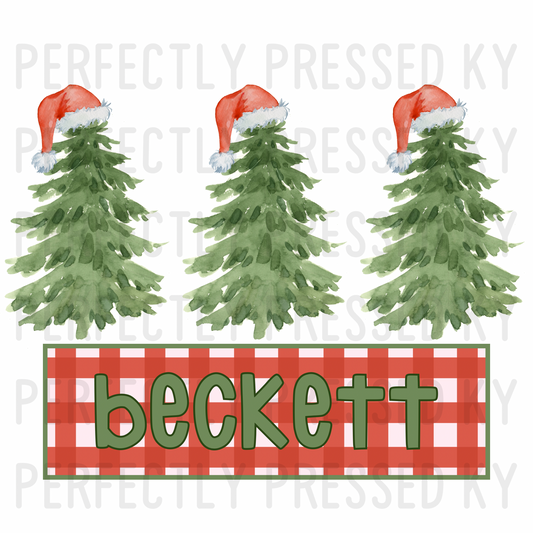 *CUSTOM* Christmas Trees with Santa Hat PNG