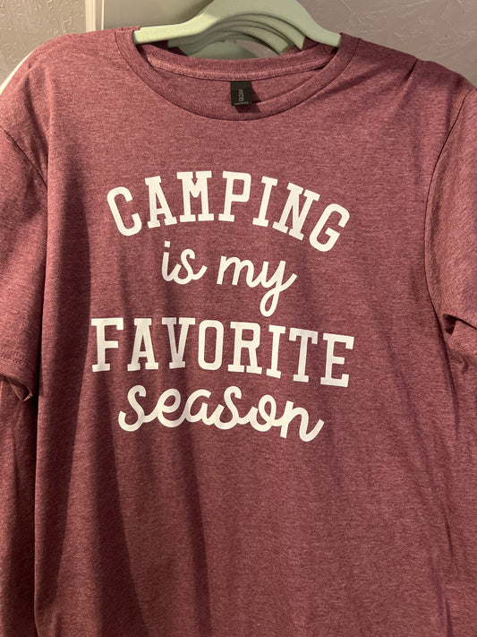 Camping is my Favorite Season on Maroon tee