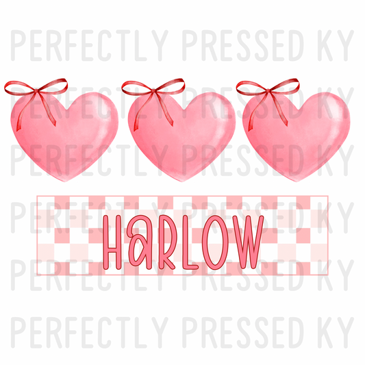 *CUSTOM* Heart Trio with Bows PNG