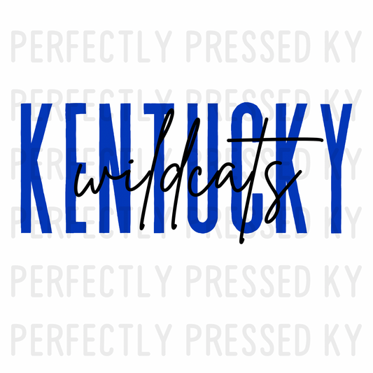 Tall Print Kentucky & Cursive Wildcats PNG
