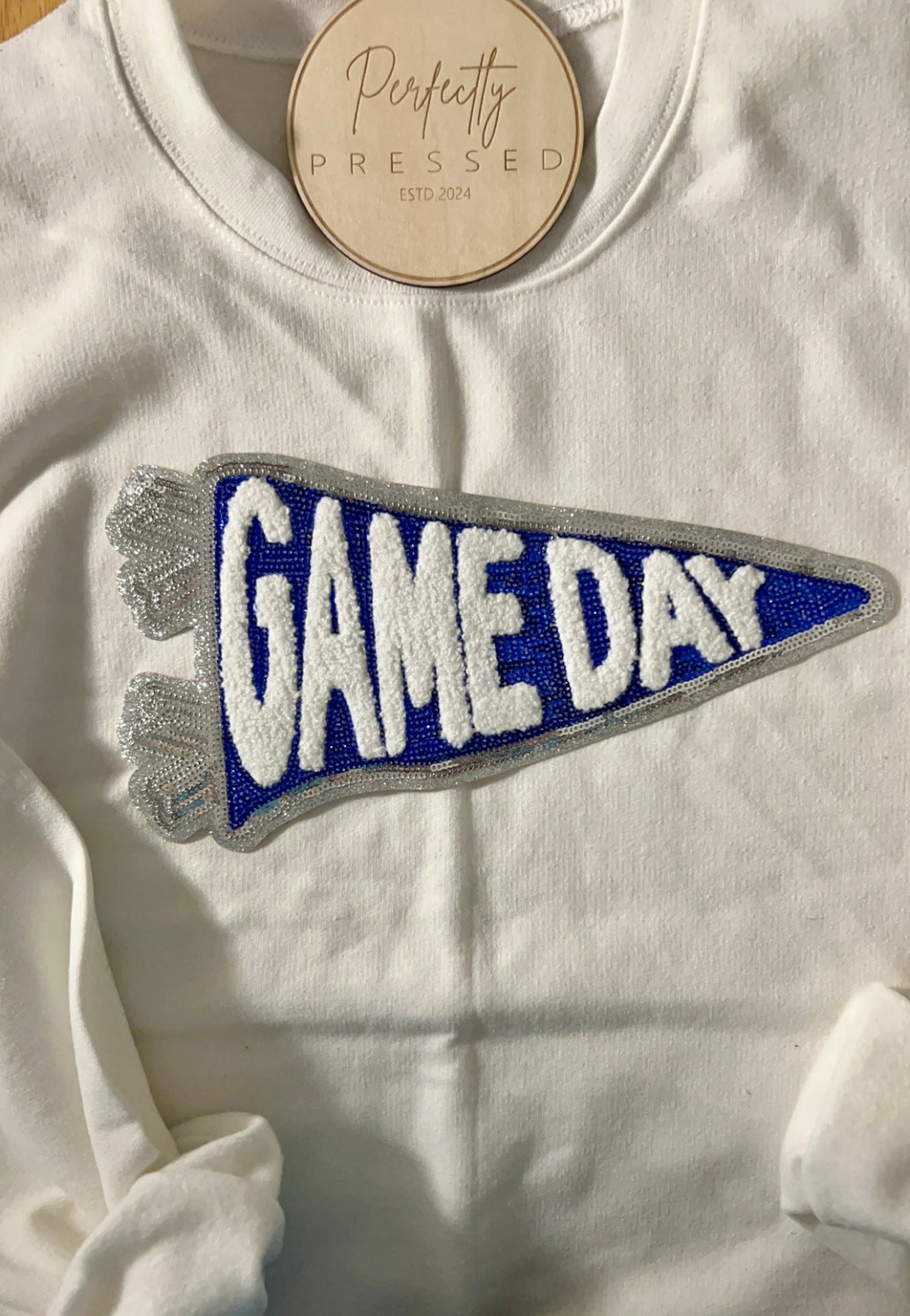 Game Day Blue sequin patch