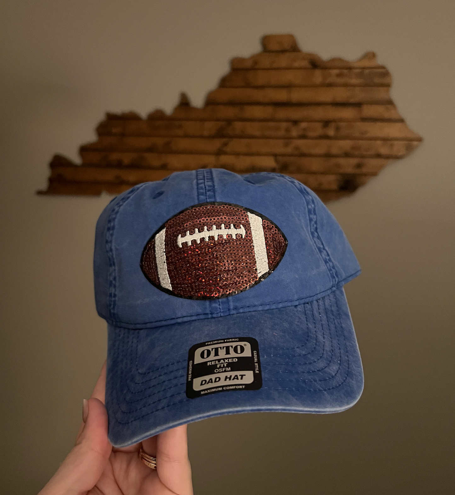 Football Sequin Patch Hat